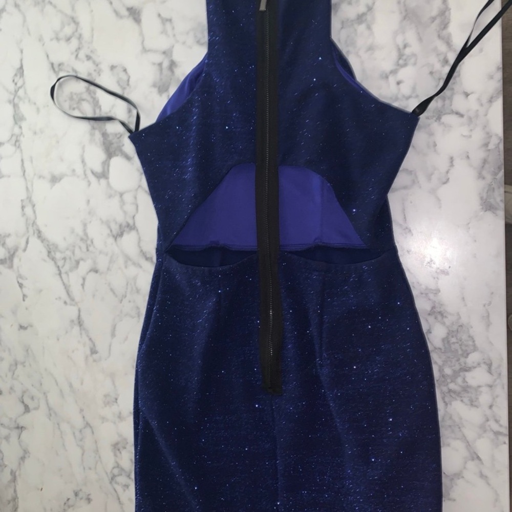 Sparkling Blue Cutout Dress